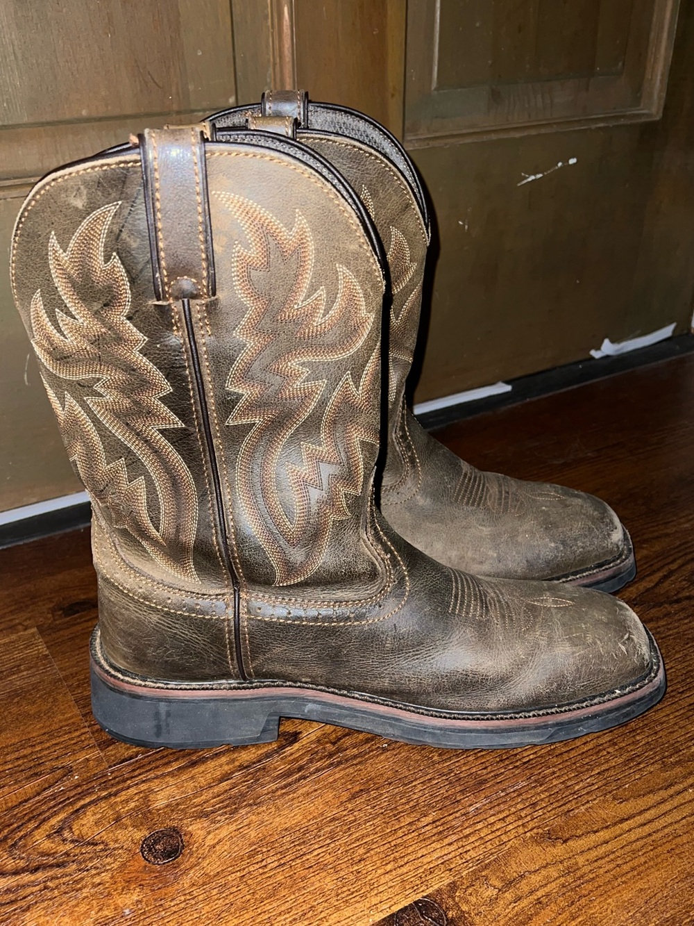 Wolverine Western Rancher Leather Brown Steel Toe Outdoor Work Boots Size 10.5